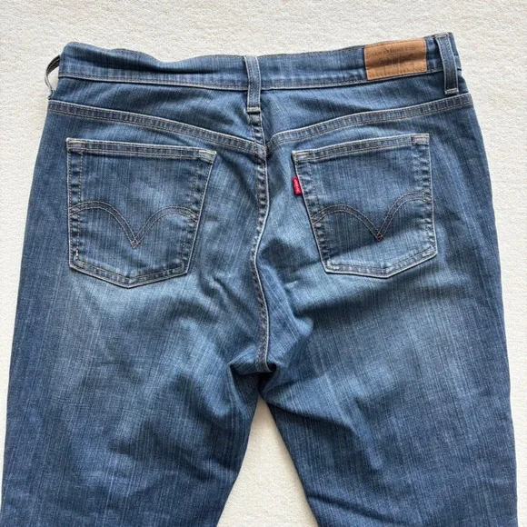 Levis 515 Bootcut Jeans Womens 8 Short Blue Dark Wash Denim Stretch 515-0218 - Picture 7 of 12